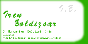 iren boldizsar business card